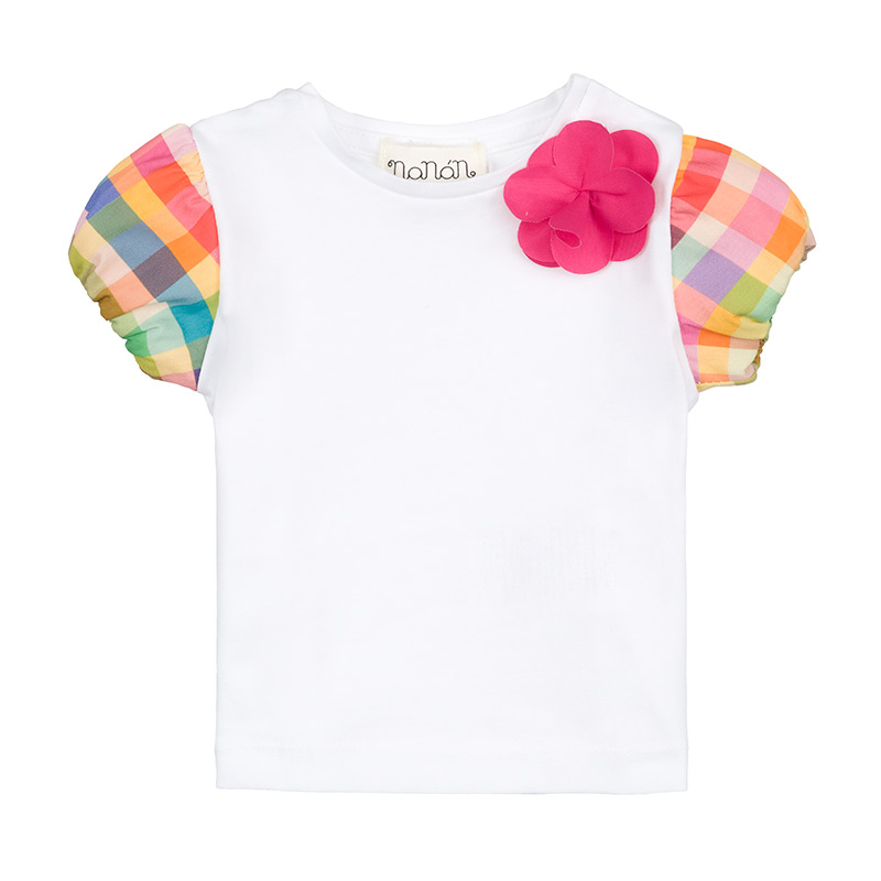 Jersey T-Shirt With Puff Sleeves