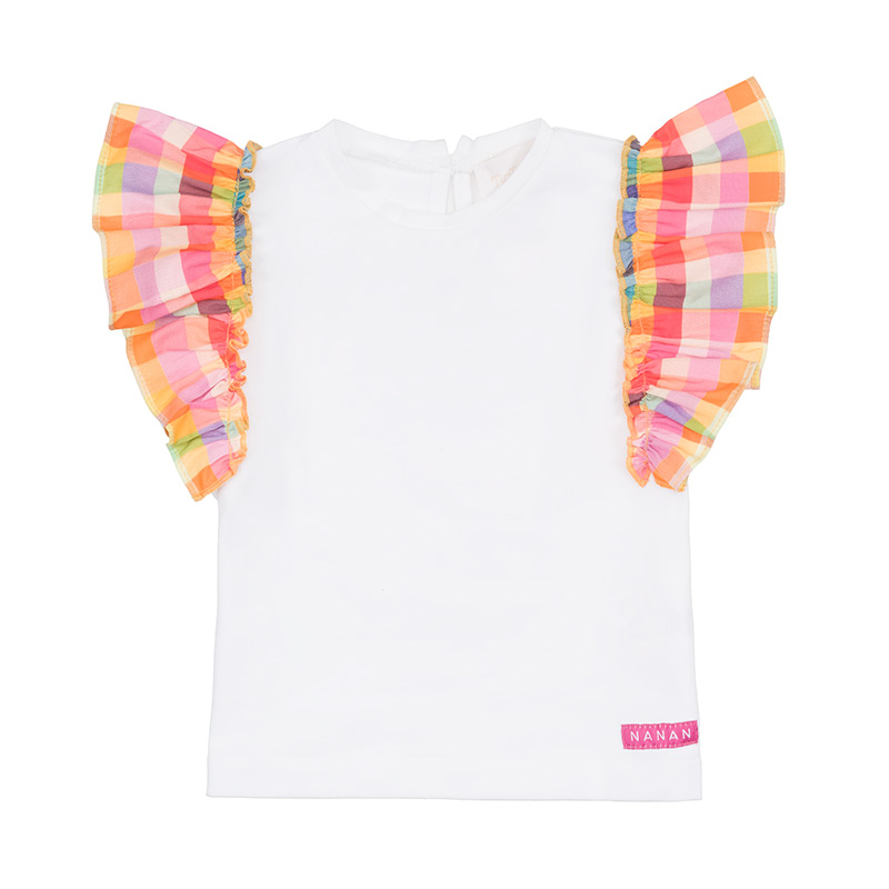 Checked T-Shirt With Frills