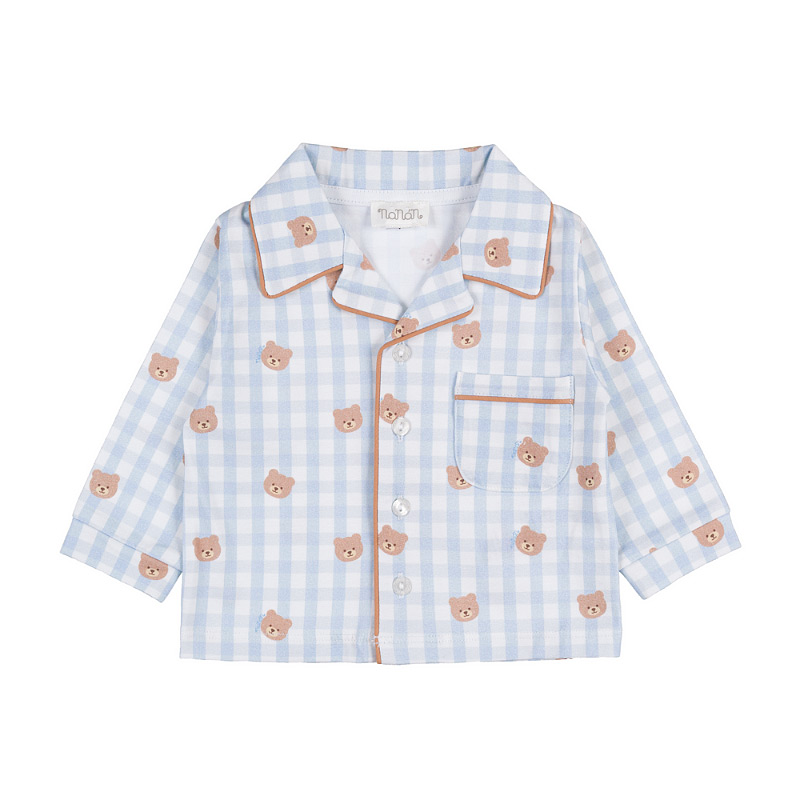 Light blue pajamas with allover teddy bears