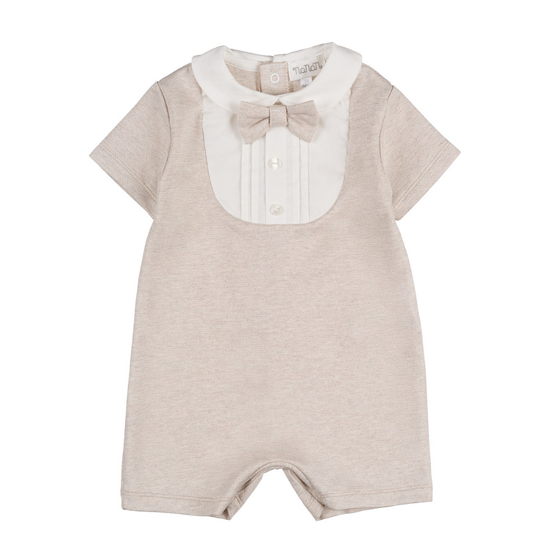 Beige romper with bib