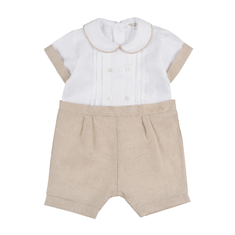 ROMPER W/COLLAR BEIGE