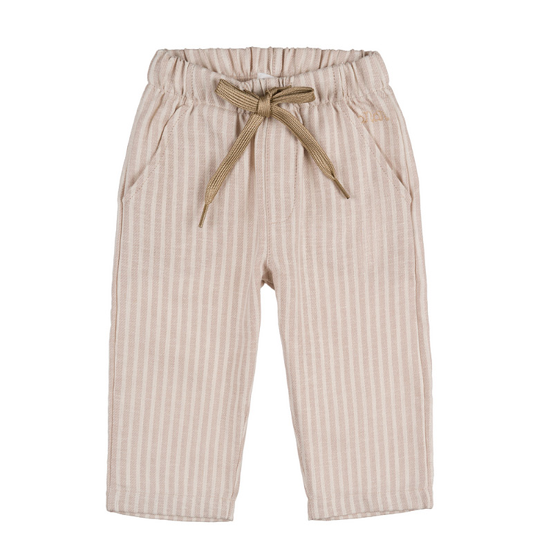 Beige trousers with lapel