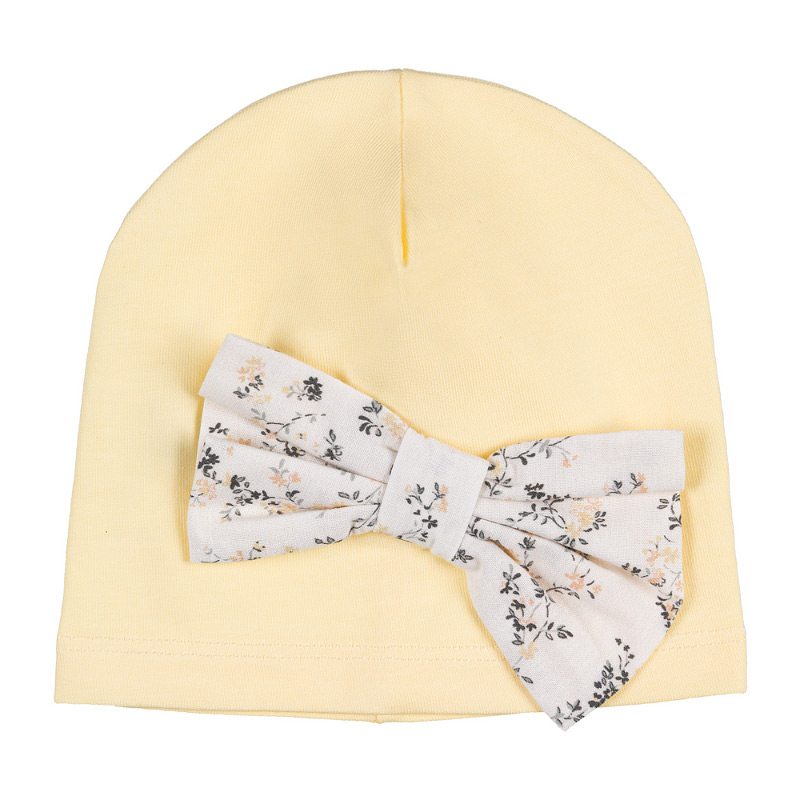 Yellow hat with bow
