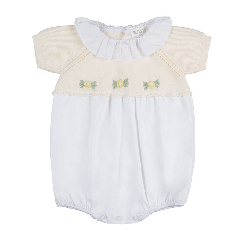 Off-white romper with bib