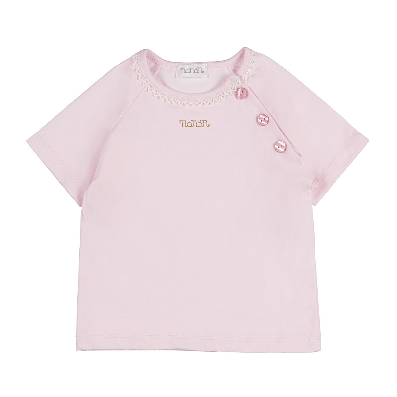 Pink T-shirt with trimmings