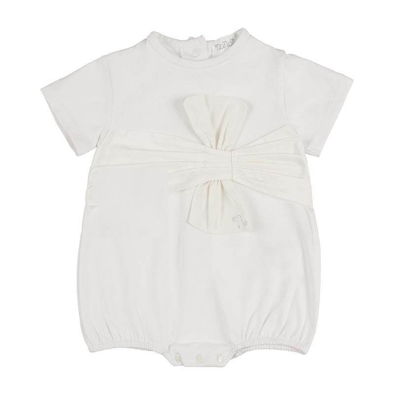 Off-white romper with bow on the front