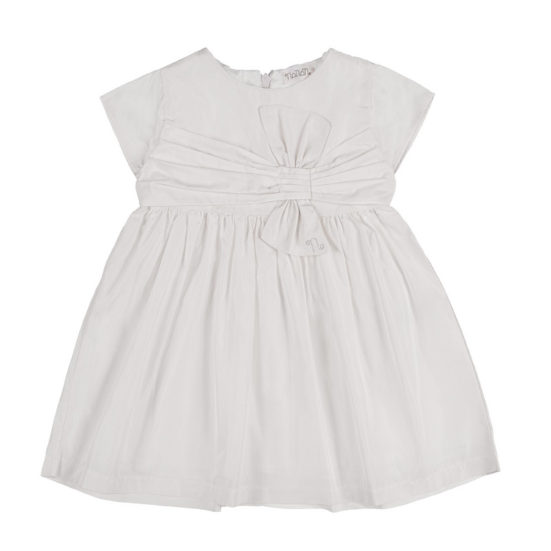 Off-white dress with bow on the front