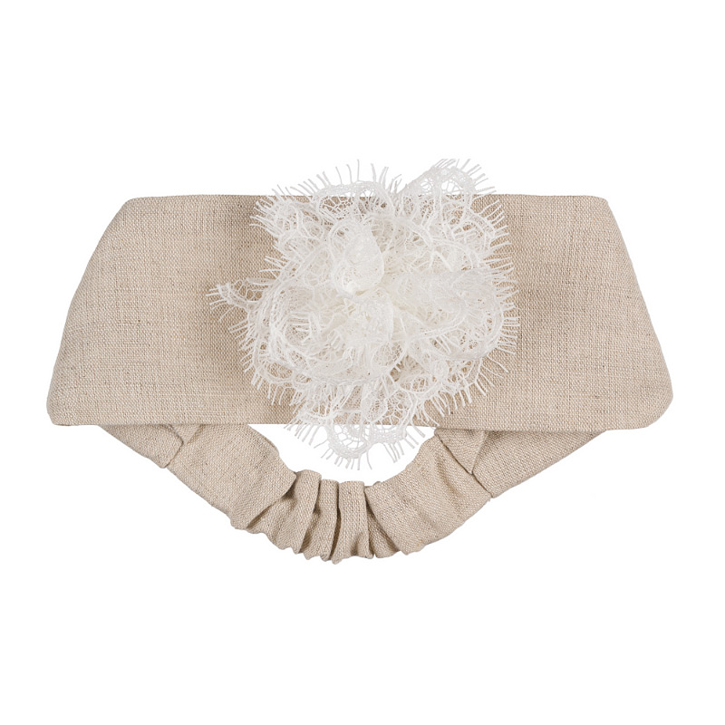Beige linen band with flower