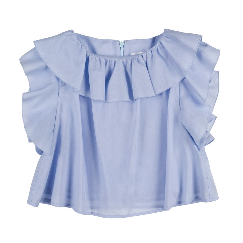 Light blue blouse with frills