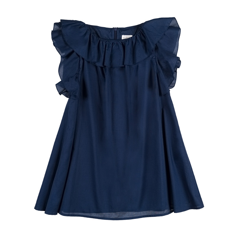 Blue dress with frills