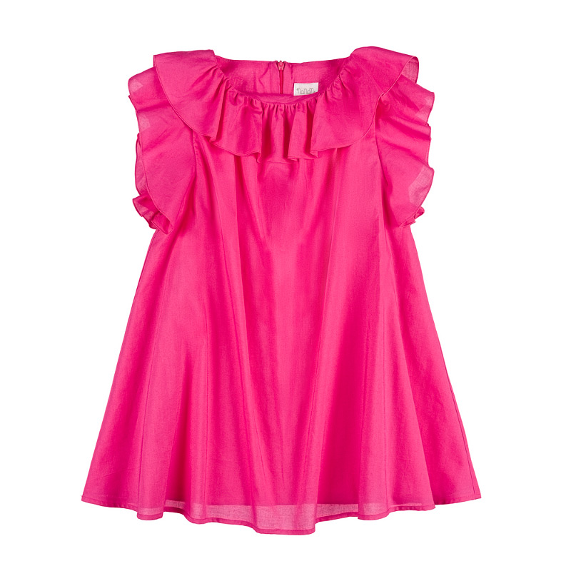 Fuchsia dress with frills