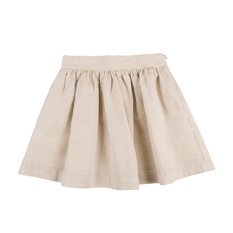 Beige linen skirt