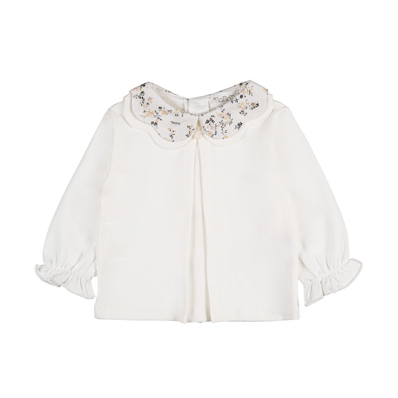 Off-white 2-piece babygro with collar