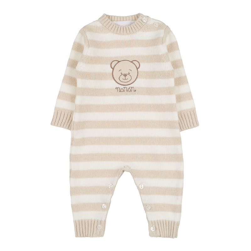 Striped Babygro With Bear