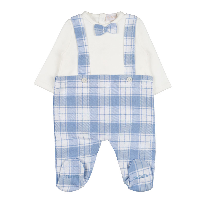 Babygro With Suspenders And Tartan Bow-Tie