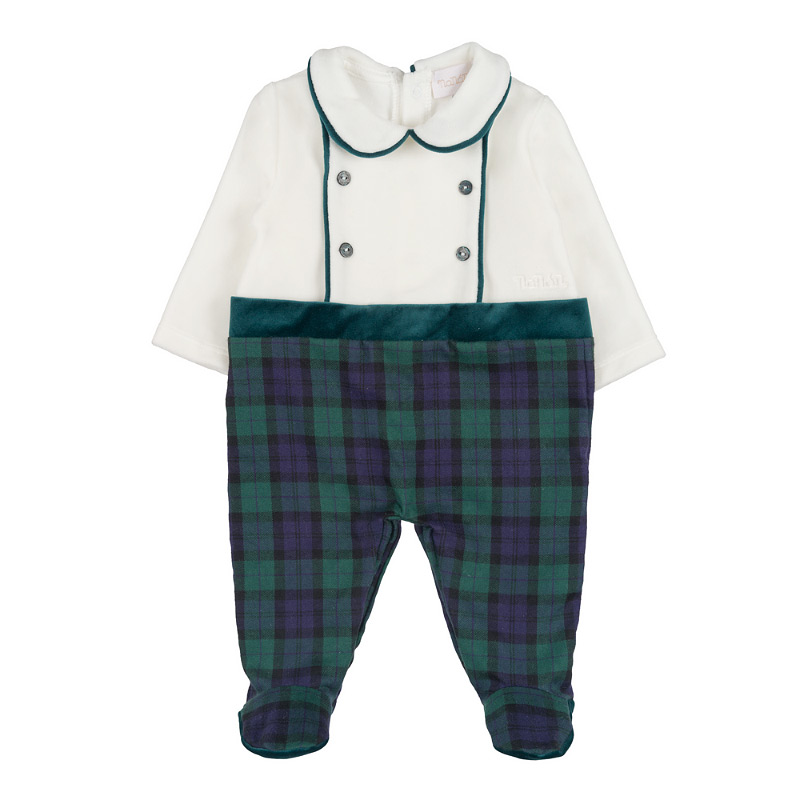 Babygro With Tartan Trousers
