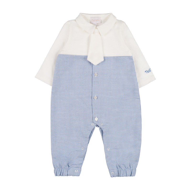 Babygro Open Front Houndstooth W/Tie