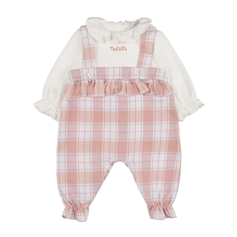 Babygro With Tartan Overalls
