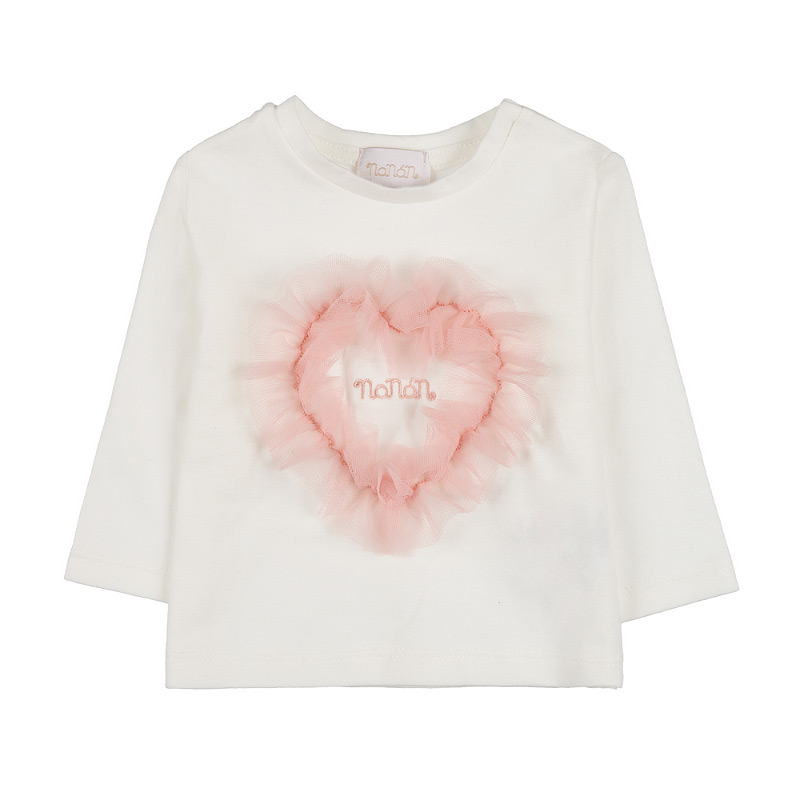 T-Shirt With Heart In Tulle