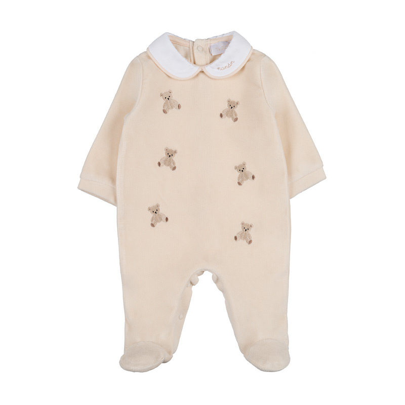 Babygrow With Bear Embroidery