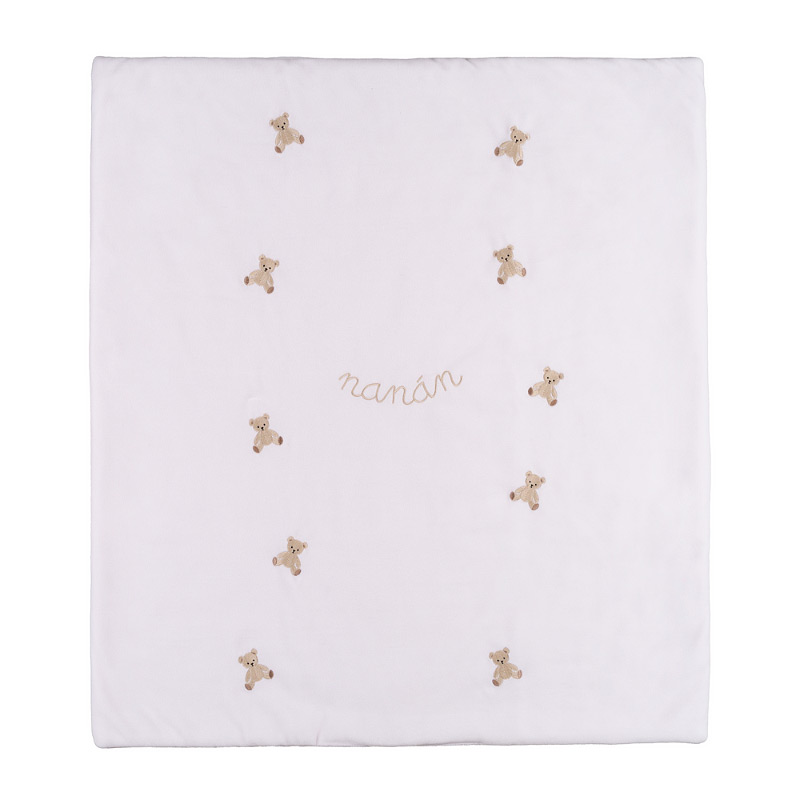 Blanket With Bear Embroidery