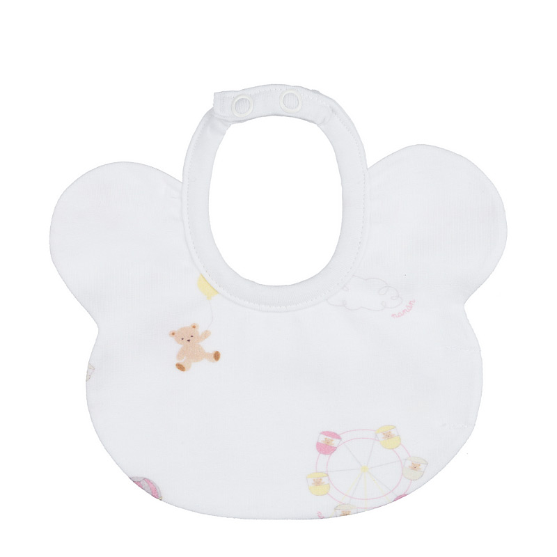 Bear-Shaped Bib With Allover Circus Print