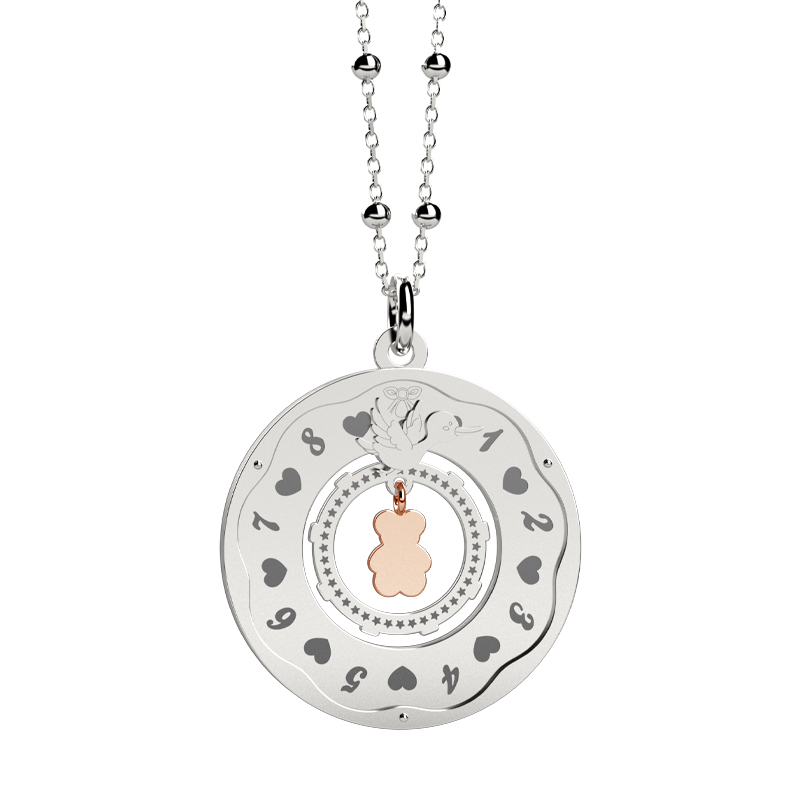 Pendent With Chain Bronze Bezel