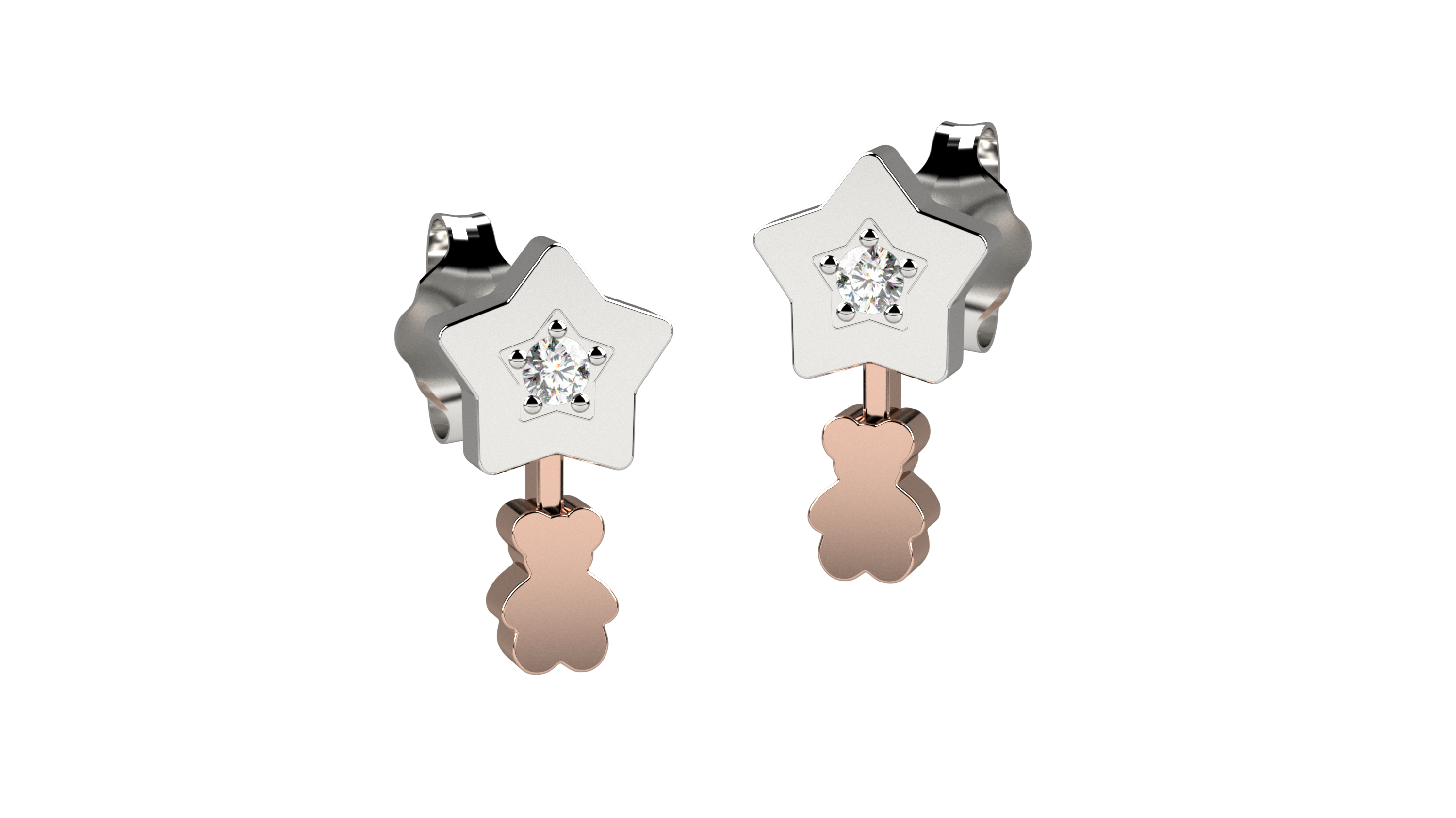 Stud Star Bear Earrings
