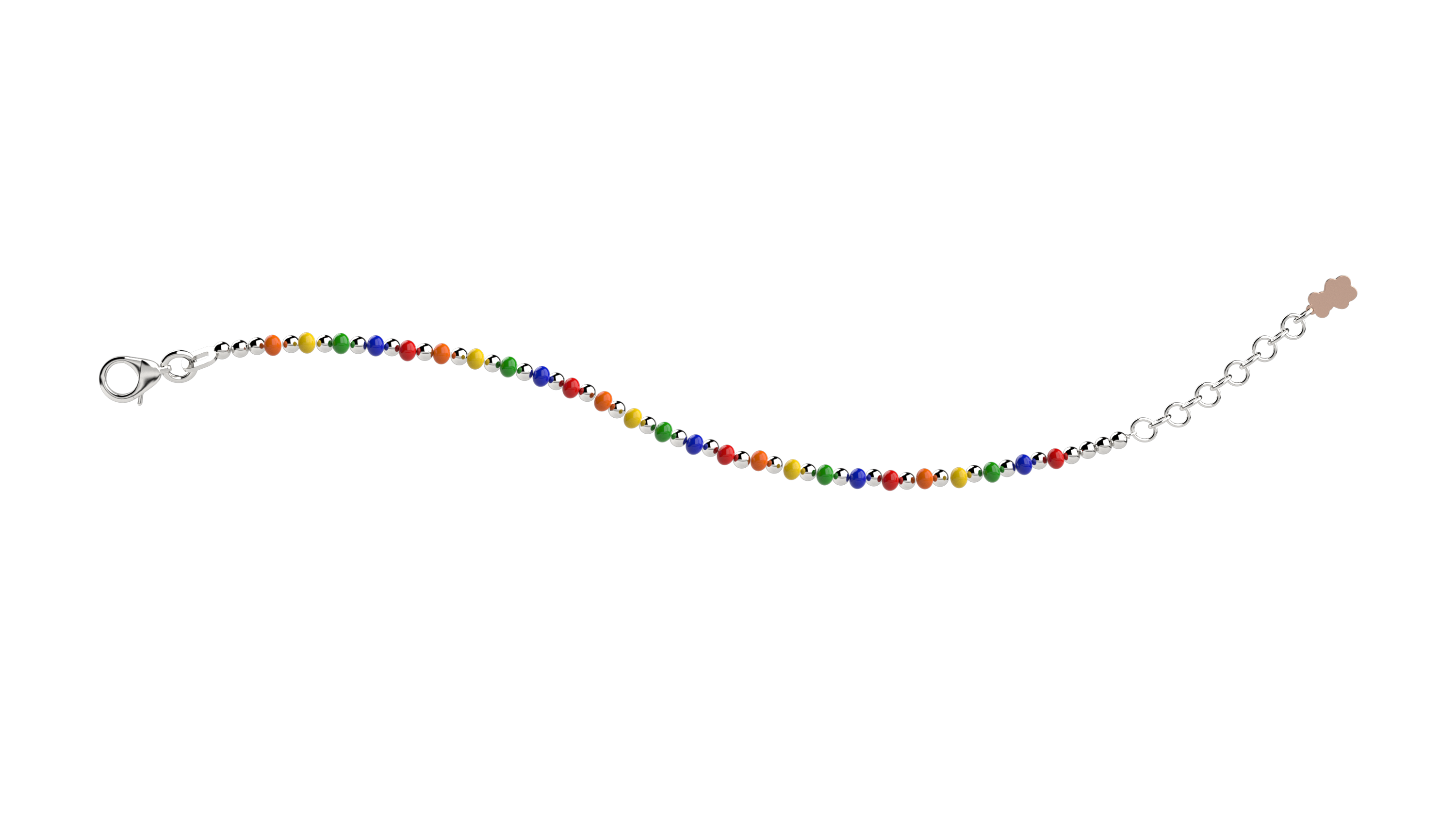 Multicolor Resin Ball Chain Bracelet 16Cm Max