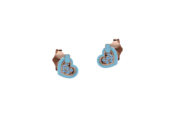 Enamelled Heart Earrings