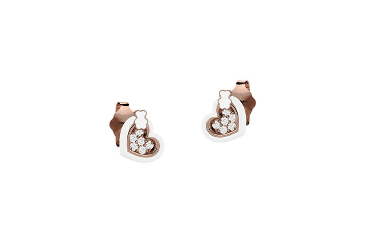 Enamelled Heart Earrings