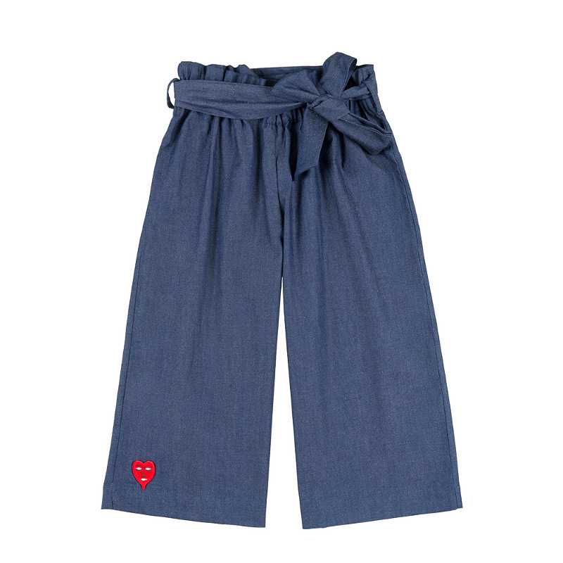 Chambray Pants With Bow